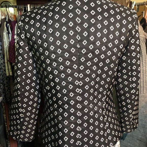 Classic VINCE CAMUTO Signature 2 Button Blazer Suit Jacket~2P~Black/White~Preppy - Picture 6 of 10